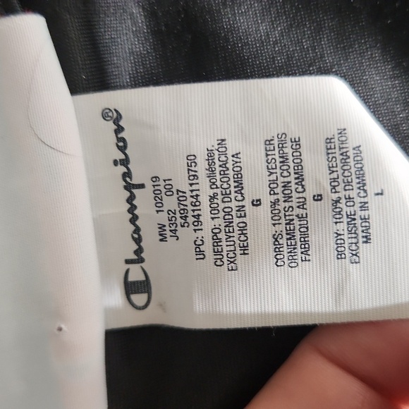 Champion Womens Jacket Size L Track Jacket Arm Stripes Script Logo Black White - Picture 5 of 12